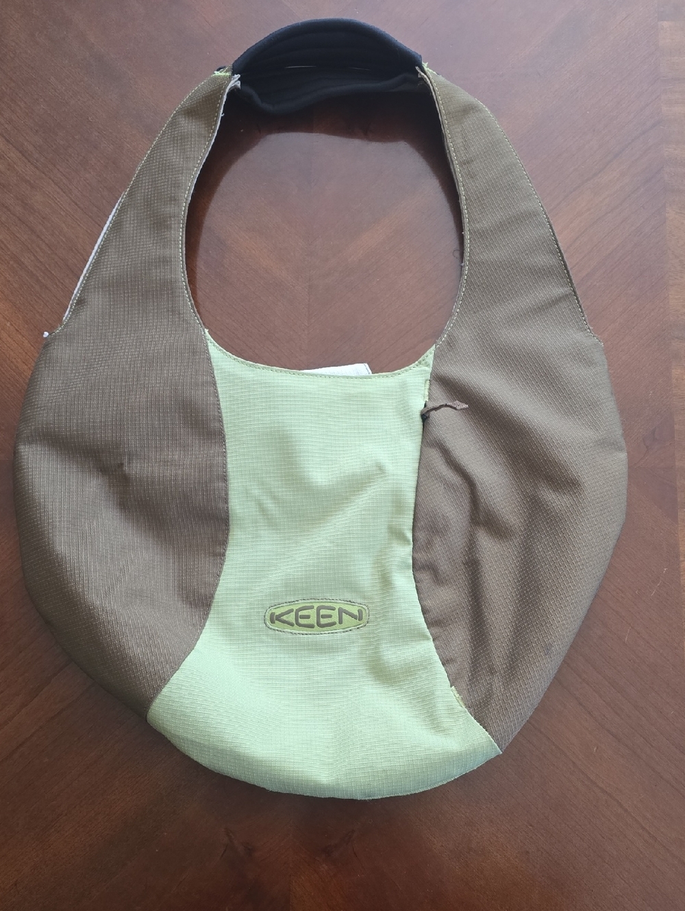 Keen Brown and Light Green Crescent Shoulder Bag